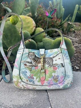 Gucci Jackie 1961 Yuko Higuchi Tiger Print Shoulder Bag